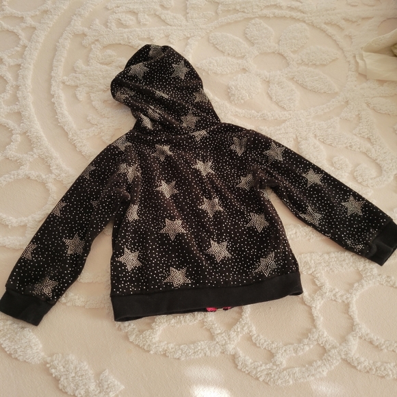 Girls Hoodie Jacket Black and Bling Stars 18 Months - Picture 7 of 7